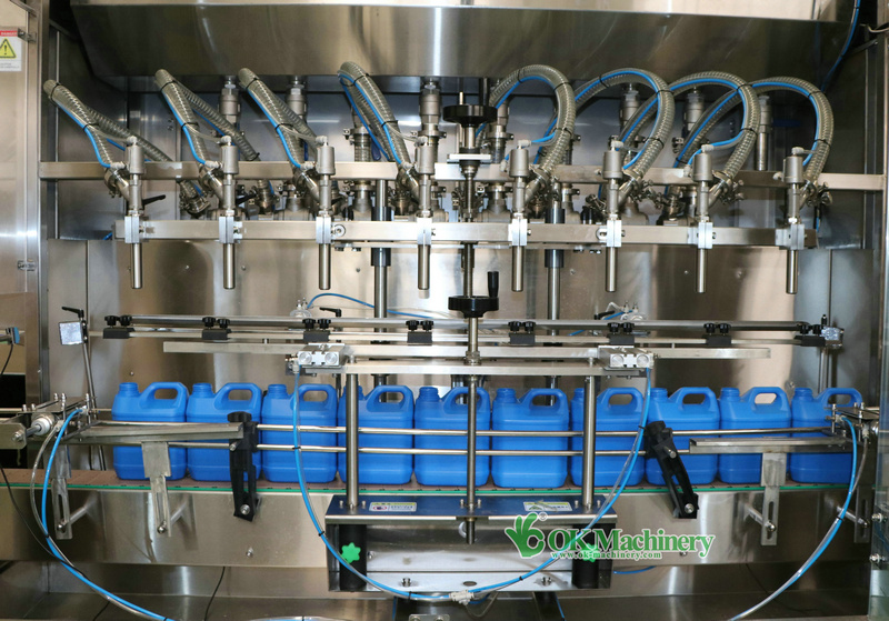 linear 8 heads oil filling and capping machine